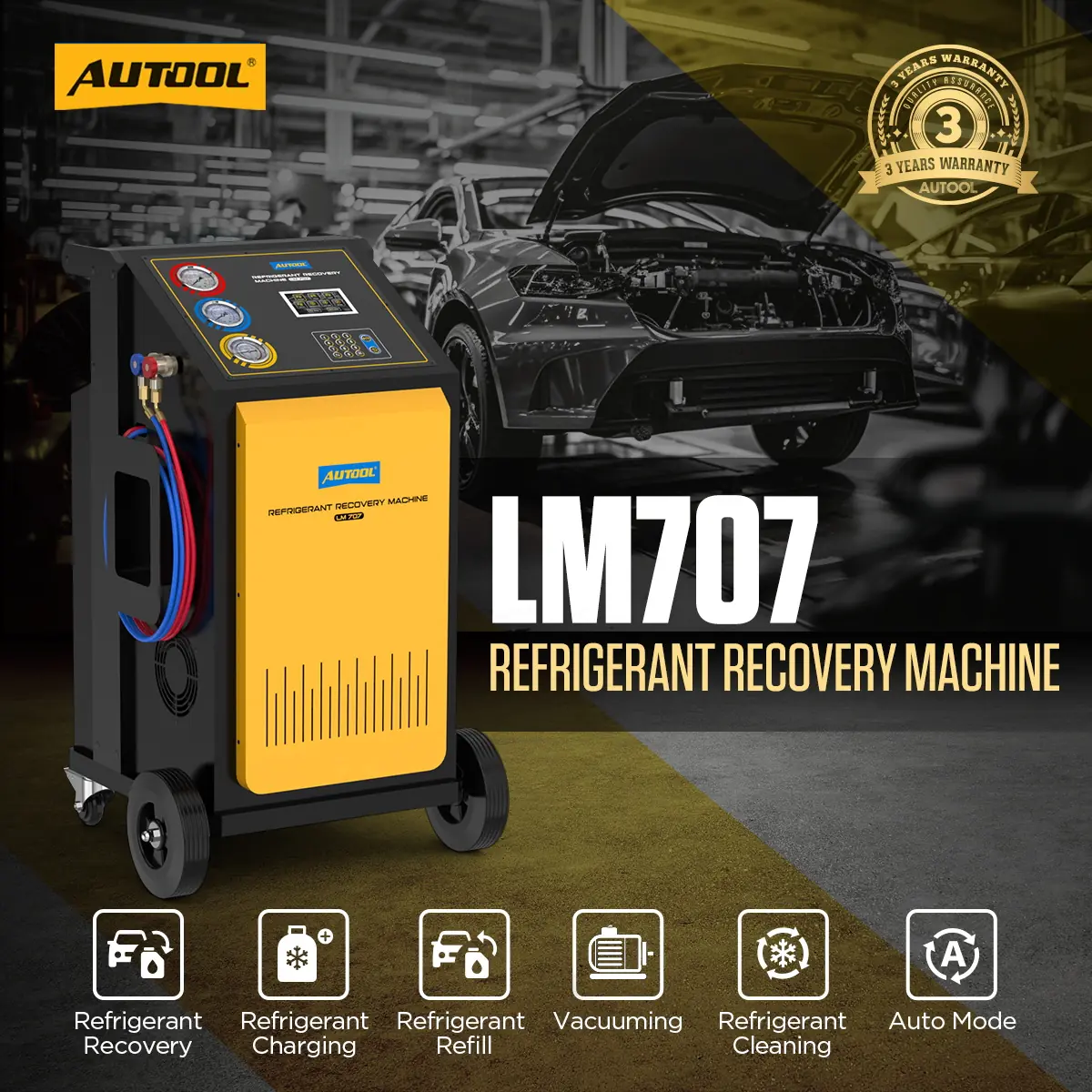 AUTOOL LM707 Refrigerant Recovery Machine main product image