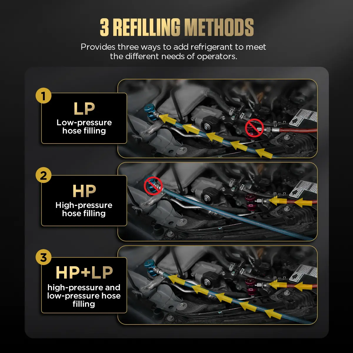 AUTOOL LM708 LP HP and HP plus LP three refilling methods image