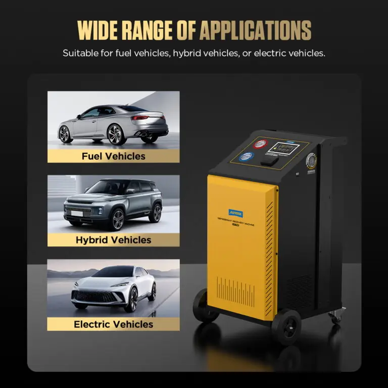 AUTOOL LM708 Fully Automatic Refrigerant Recovery Machine, Built-in Compressor, Scale & Filter, Touch Screen, HVAC Use for R134A & R1234YF