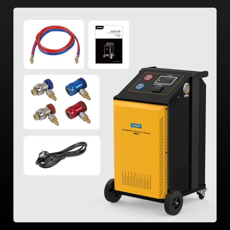 AUTOOL LM708 Fully Automatic Refrigerant Recovery Machine, Built-in Compressor, Scale & Filter, Touch Screen, HVAC Use for R134A & R1234YF