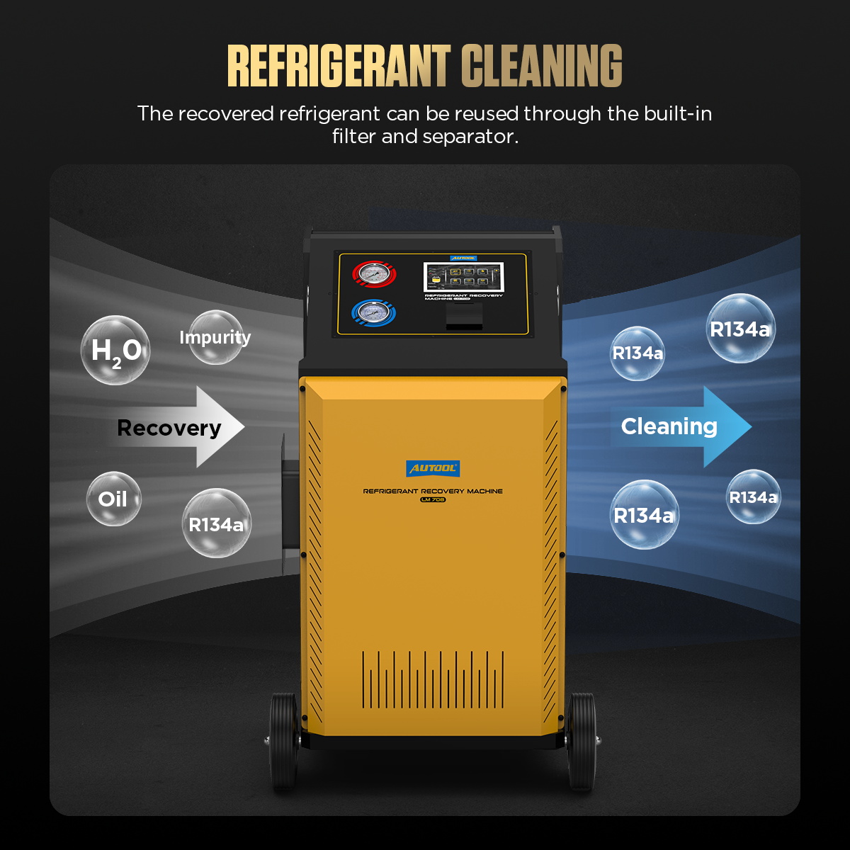 AUTOOL LM708 refrigerant cleaning filter and separator image
