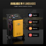AUTOOL LM708 Fully Automatic Refrigerant Recovery Machine, Built-in Compressor, Scale & Filter, Touch Screen, HVAC Use for R134A & R1234YF