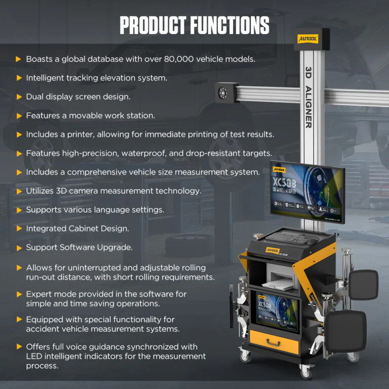 AUTOOL XC508 3D Wheel Alignment Machine with 5 MP Auto-Tracking Cameras
