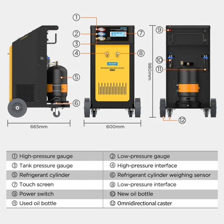 AUTOOL LM707 Refrigerant Recovery Machine