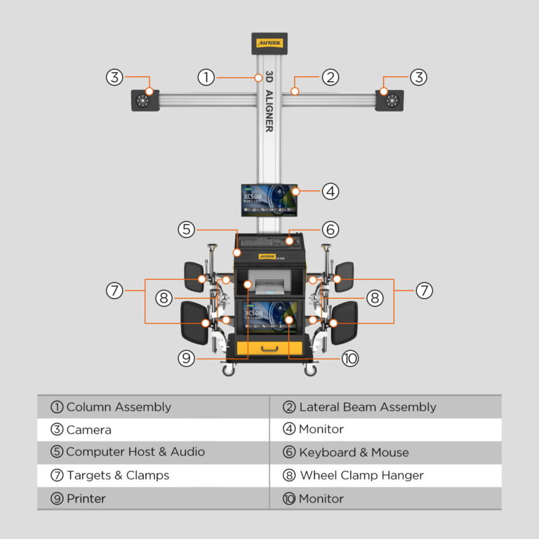 AUTOOL XC508 3D Wheel Alignment Machine-Tire Aligner System