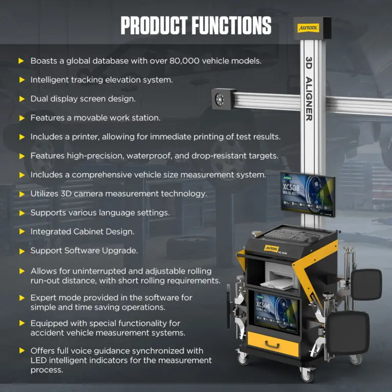 AUTOOL XC508 3D Wheel Alignment Machine with 5 MP Auto-Tracking Cameras