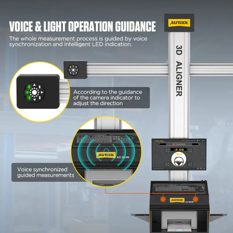AUTOOL XC508 3D Wheel Alignment Machine with 5 MP Auto-Tracking Cameras