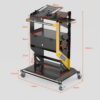 AUTOOL 3 Tier Rolling Trolley Cart with Wheels and Handle, Garage Workshop Storage Rolling Trolley Cart Automotive Diagnostic Service Tool NEW Version