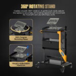 AUTOOL 3 Tier Rolling Trolley Cart with Wheels and Handle, Garage Workshop Storage Rolling Trolley Cart Automotive Diagnostic Service Tool NEW Version