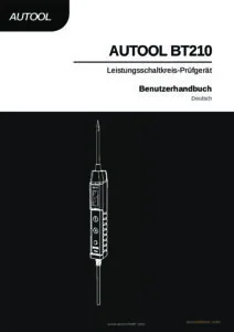AUTOOL BT210 user manual cover