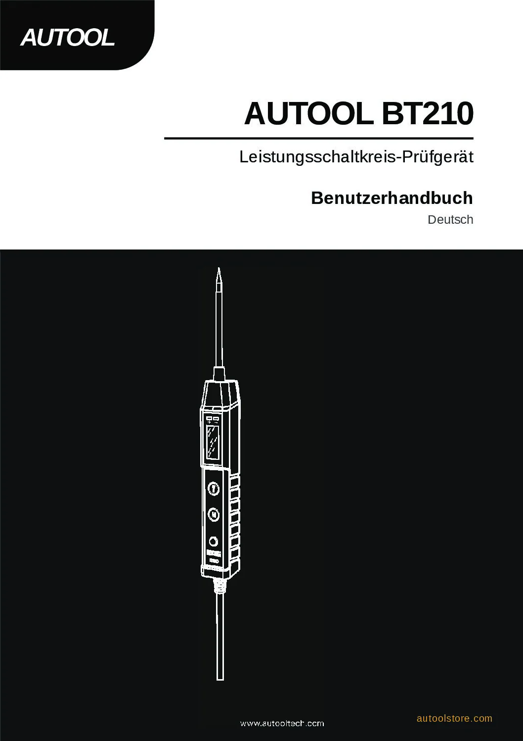 AUTOOL BT210 user manual cover