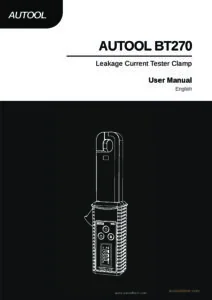 AUTOOL BT270 user manual cover