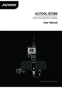 AUTOOL BT280 user manual cover