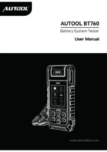 AUTOOL BT760 user manual cover