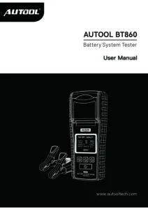 AUTOOL BT860 user manual cover