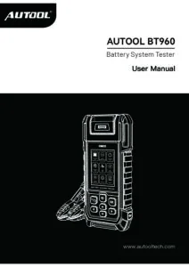 AUTOOL BT960 user manual cover