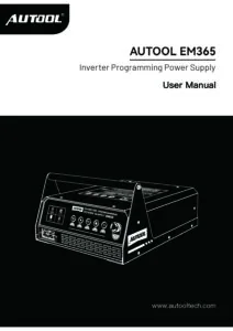 AUTOOL EM365 user manual cover