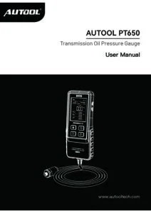AUTOOL PT650 user manual cover