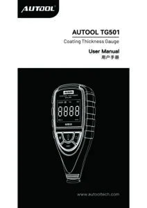 AUTOOL TG501 user manual cover