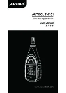 AUTOOL TM101 user manual cover