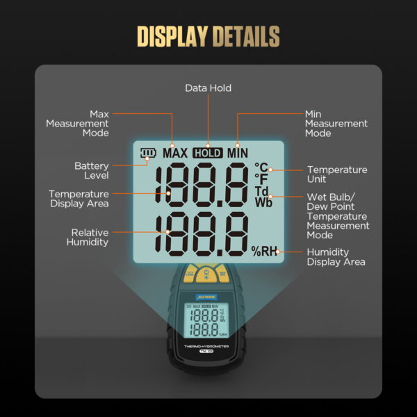 AUTOOL TM101 Thermo-Hvgrometer Temperature and Humidity Sensor