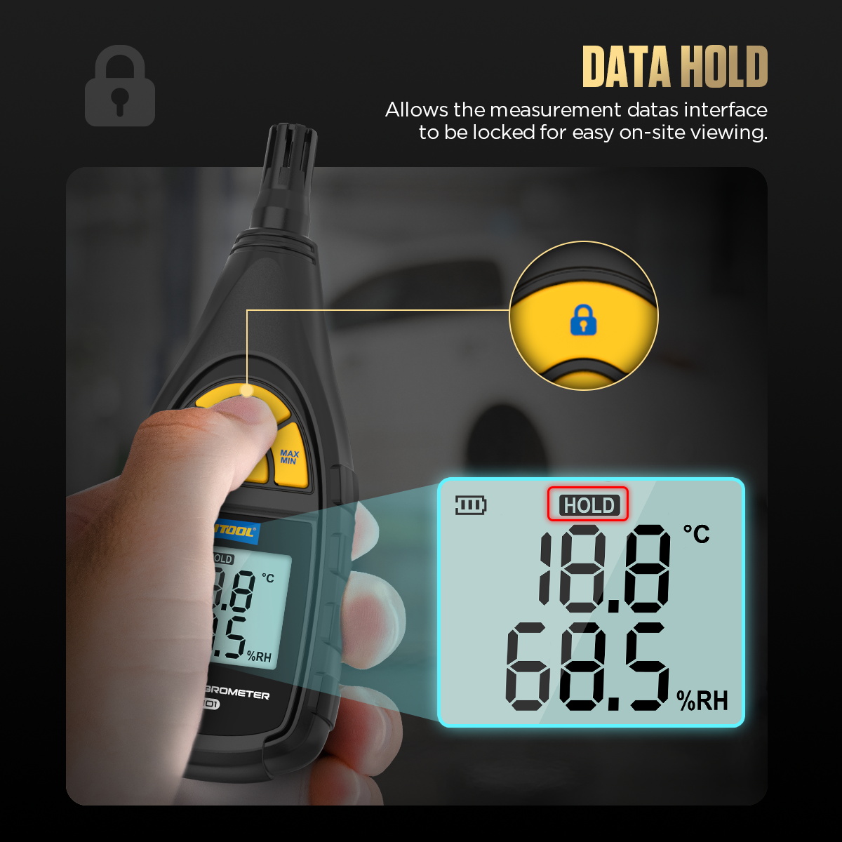 AUTOOL TM101 data hold function feature image