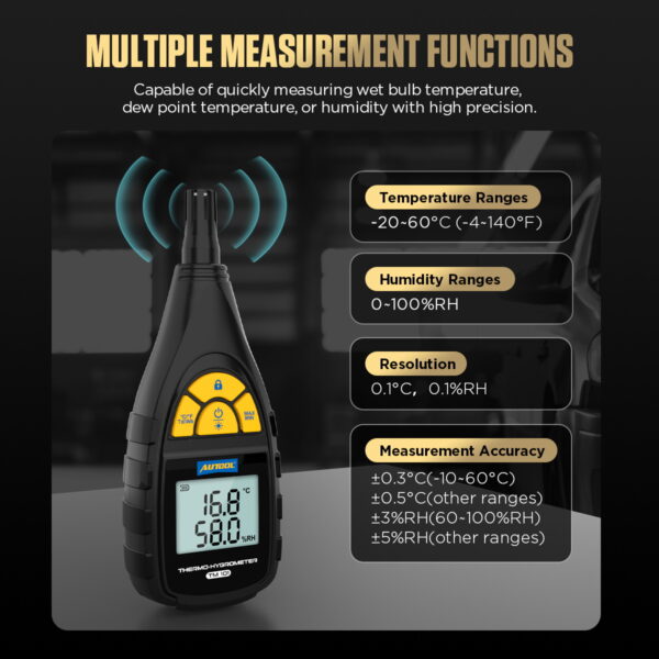 AUTOOL TM101 Thermo-Hvgrometer Temperature and Humidity Sensor