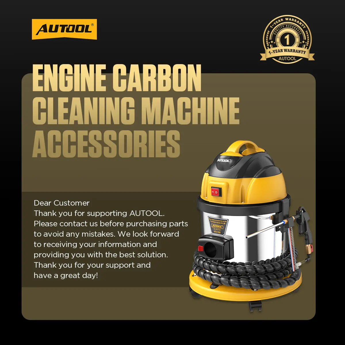 AUTOOL HTS558 engine carbon cleaning machine accessories purchase confirmation image