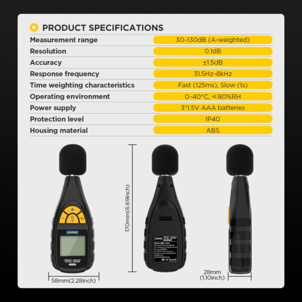 autool-tn201-weighting-digital-sound-level AUTOOL TN201 weighting Digital Sound Level