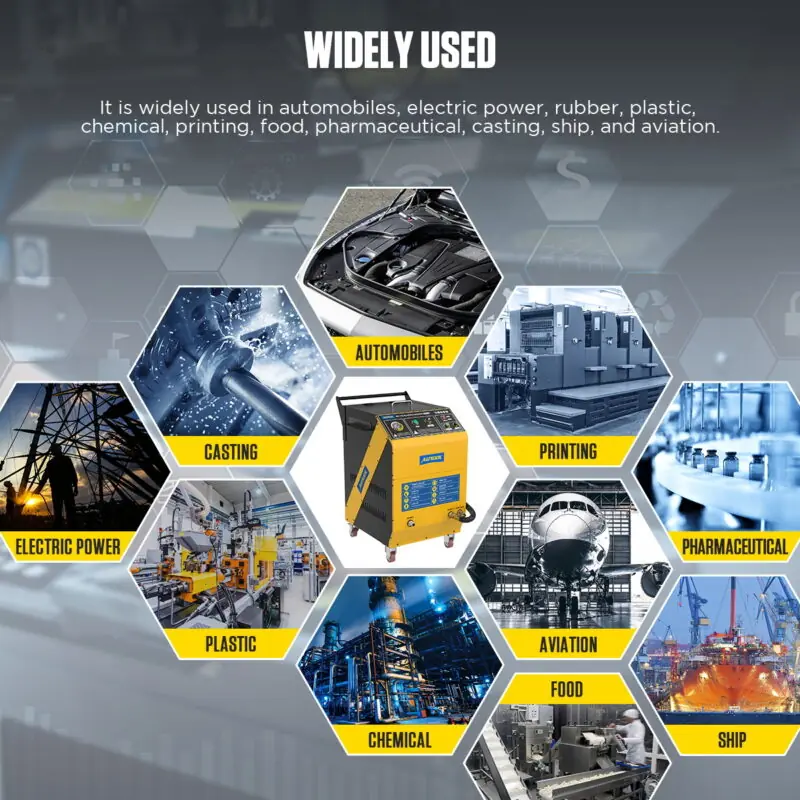 Dry ice blasting machine application example