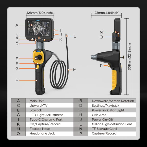 AUTOOL SVB308 Car Inspection Camera Articulating Borescope