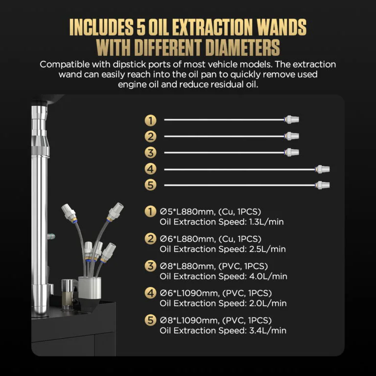 AUTOOL OD760 80 L Pneumatic Oil Extractor and Drainer Station with 61-Piece Tool Set
