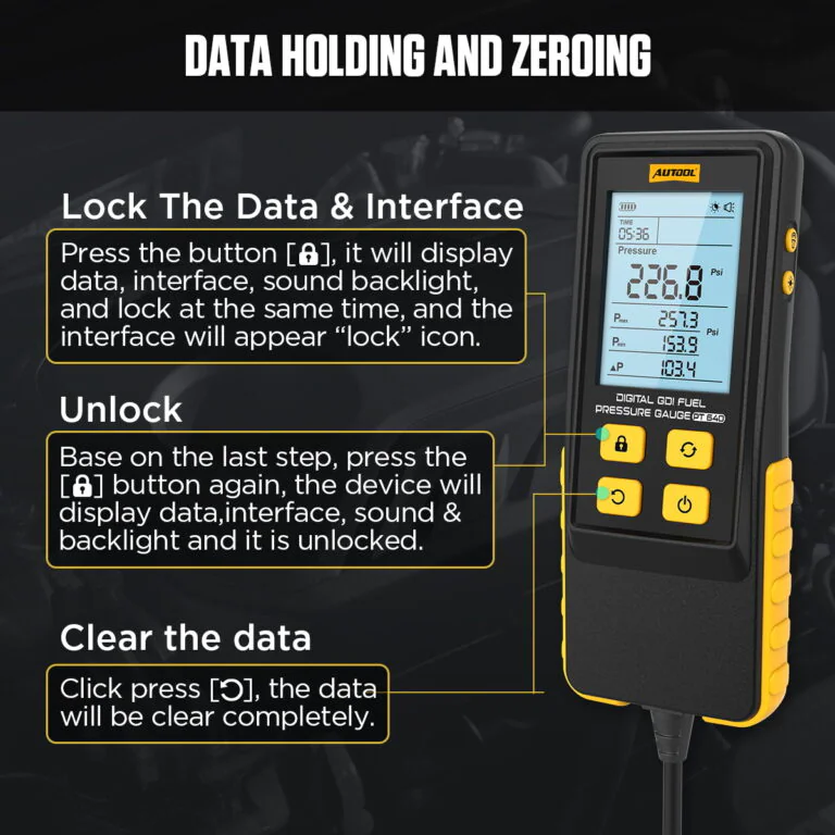 AUTOOL PT640 Digital GDI Fuel Pressure Tester