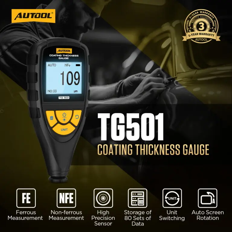 AUTOOL TG501 Coating Thickness Gauge Accurately Measures 0-2000μm