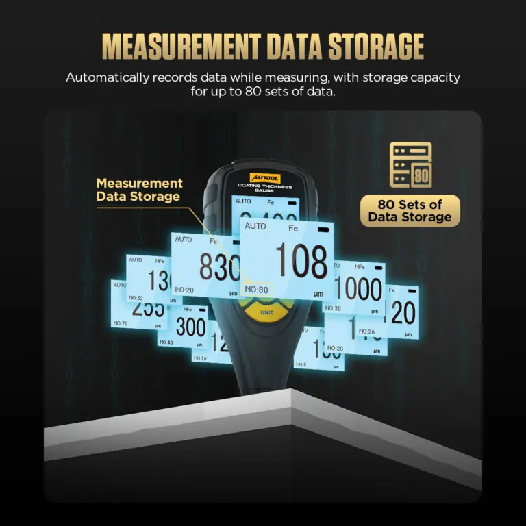 AUTOOL TG501 Coating Thickness Gauge Accurately Measures 0-2000μm
