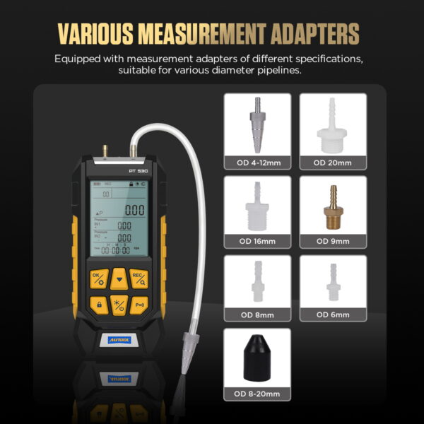 AUTOOL PT530 Digital Manometer Dual Port Pressure Gauge