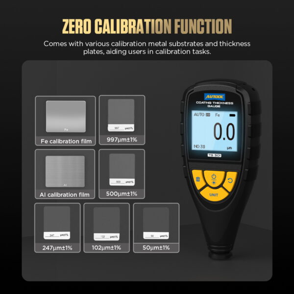 AUTOOL TG501 Coating Thickness Gauge Accurately Measures 0-2000μm