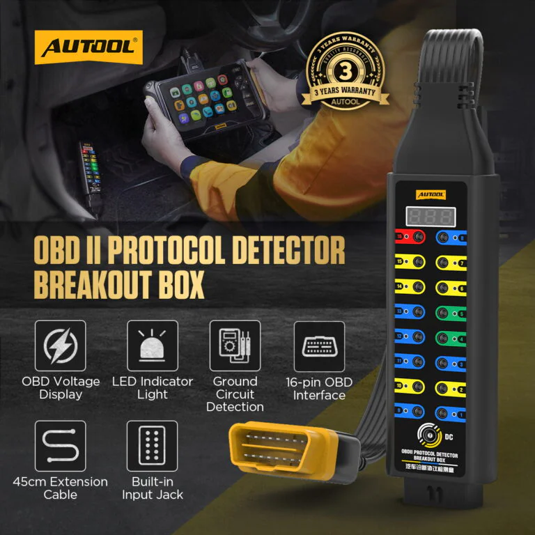 AUTOOL OBD2 分線盒協議檢測器升級版-2 AUTOOL 升級版 OBD2 分線盒
