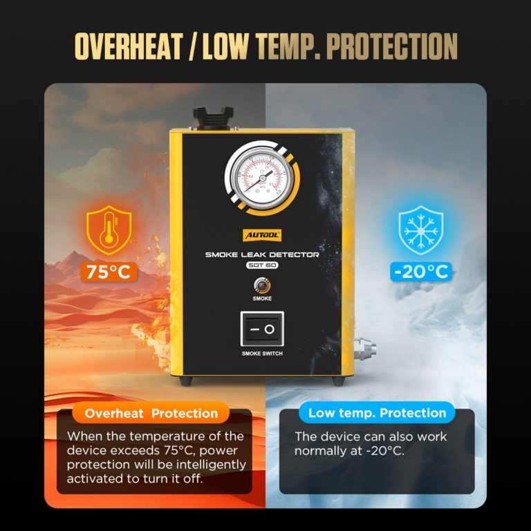 AUTOOL SDT60 Automotive Smoke Machine Leak Detector with Pressure Gauge