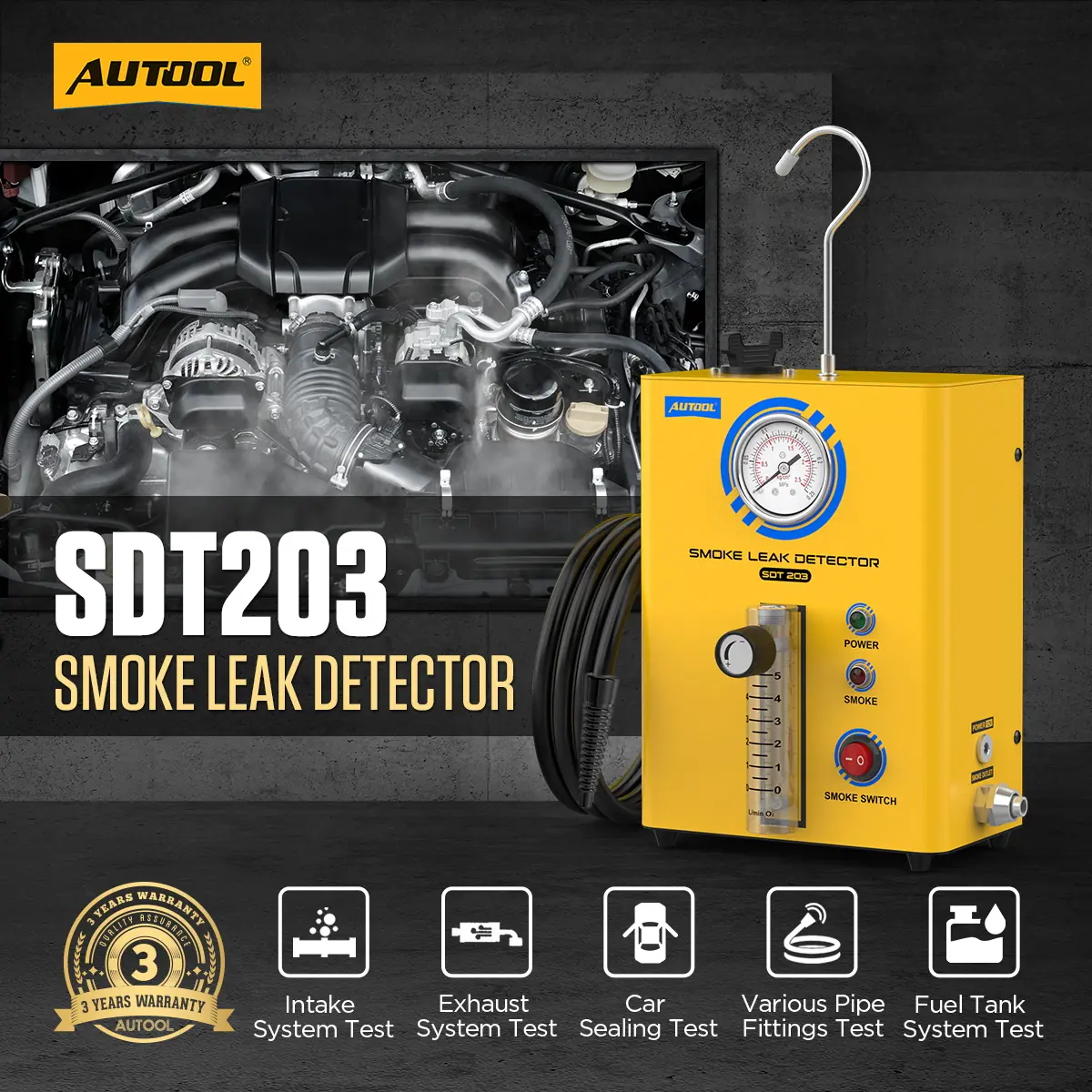 AUTOOL SDT203 smoke leak detector