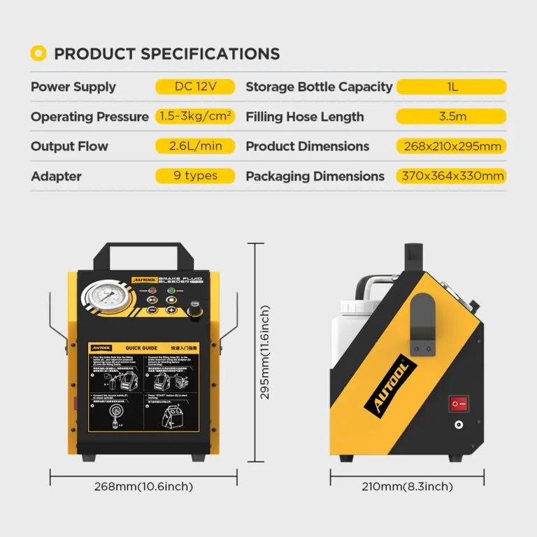 AUTOOL AST612 12V Two-Wheel Pulsating Brake Fluid Bleeder