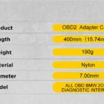AUTOOL BMW 20-Pin to 16-Pin 40cm OBD2 Adapter Cable