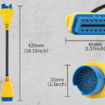 AUTOOL 42 CM Car OBD2 Reinforced Nylon Extension Cord 38PIN TO 16PIN Male to Female Cable for Benz