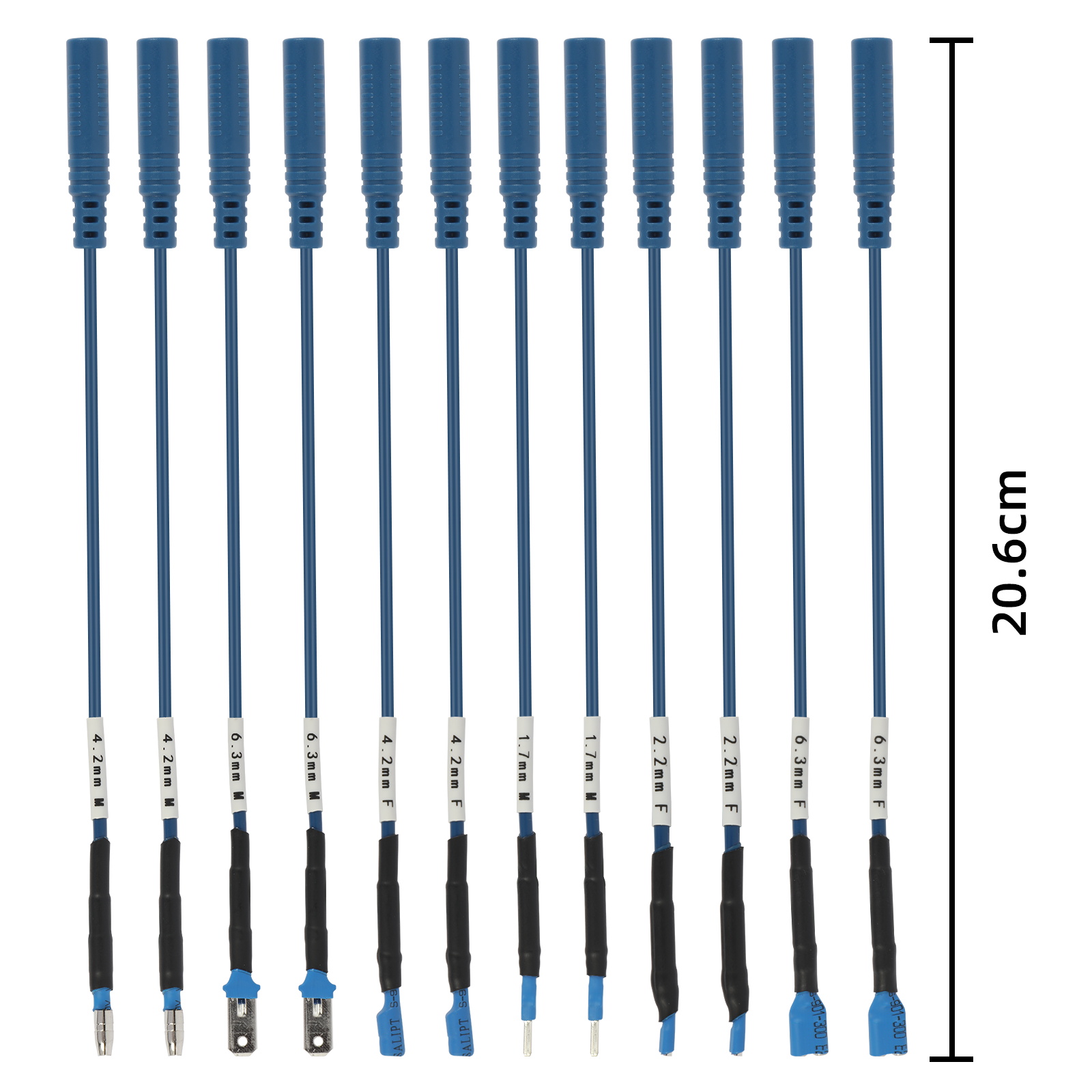 AUTOOL 68PCS blue jumper wires 20.6 cm with multiple terminal sizes