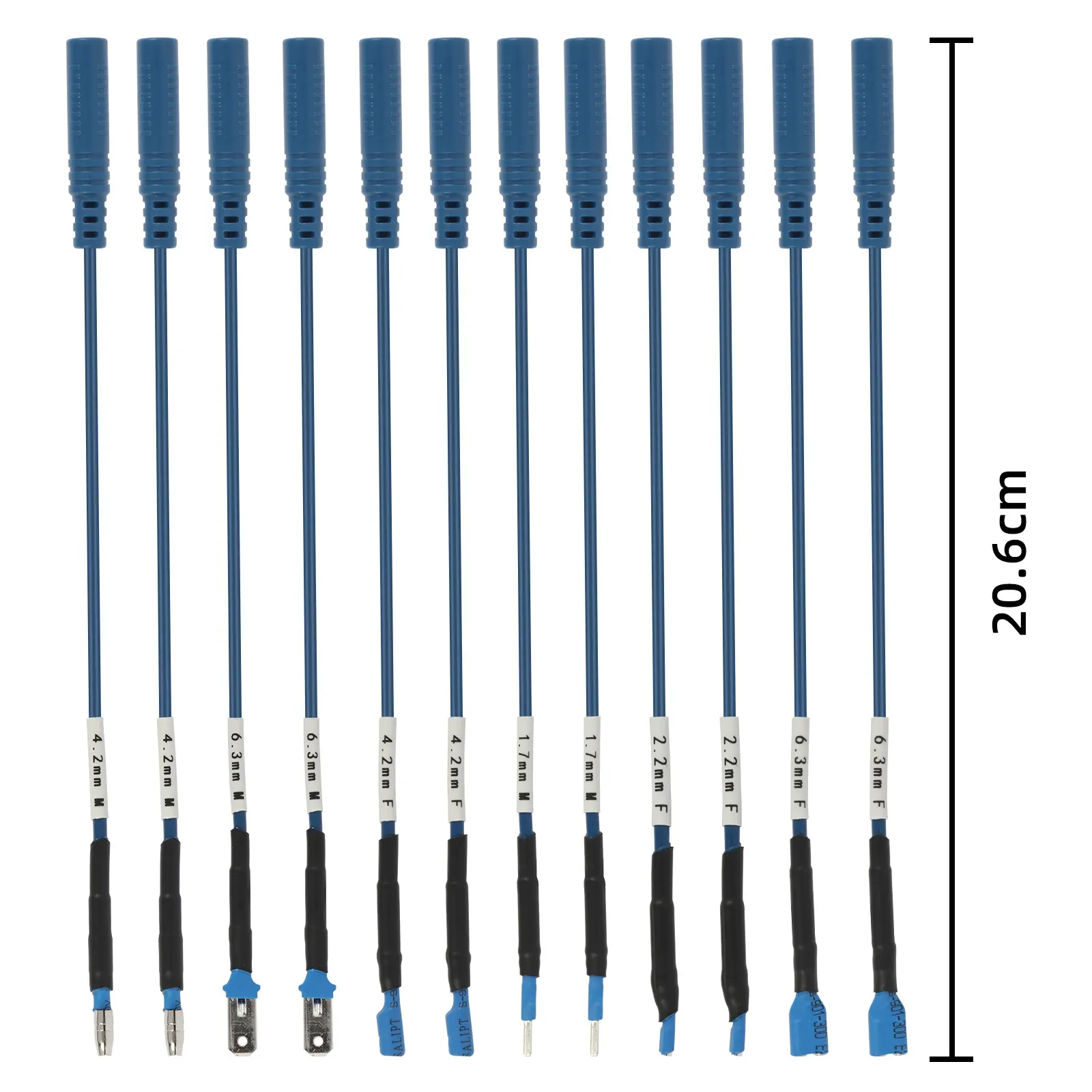 AUTOOL 68PCS blue jumper wires 20.6 cm with multiple terminal sizes