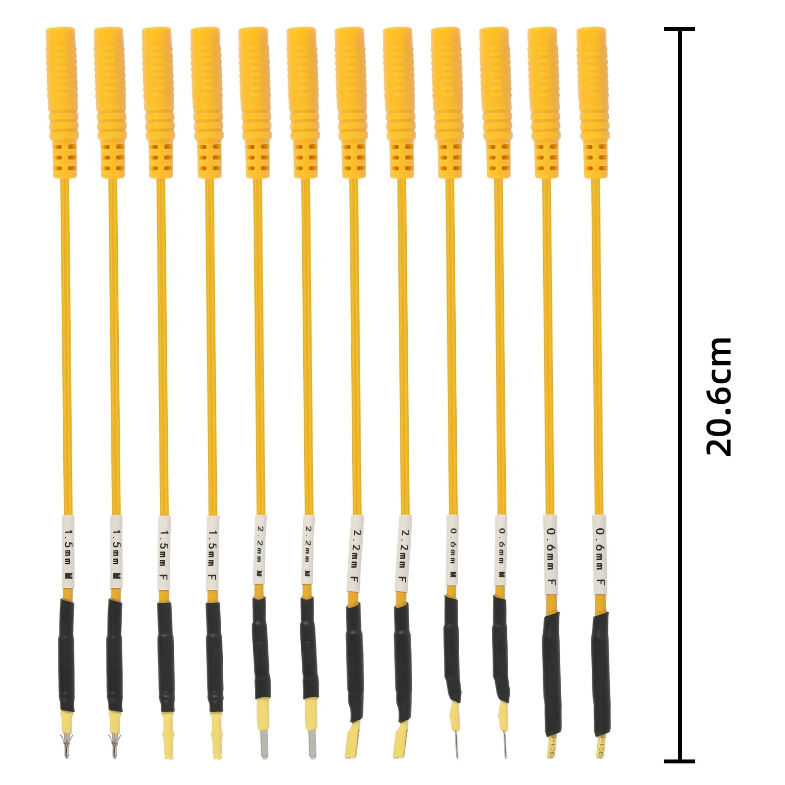 AUTOOL 68PCS yellow jumper wires 20.6 cm with multiple terminal sizes