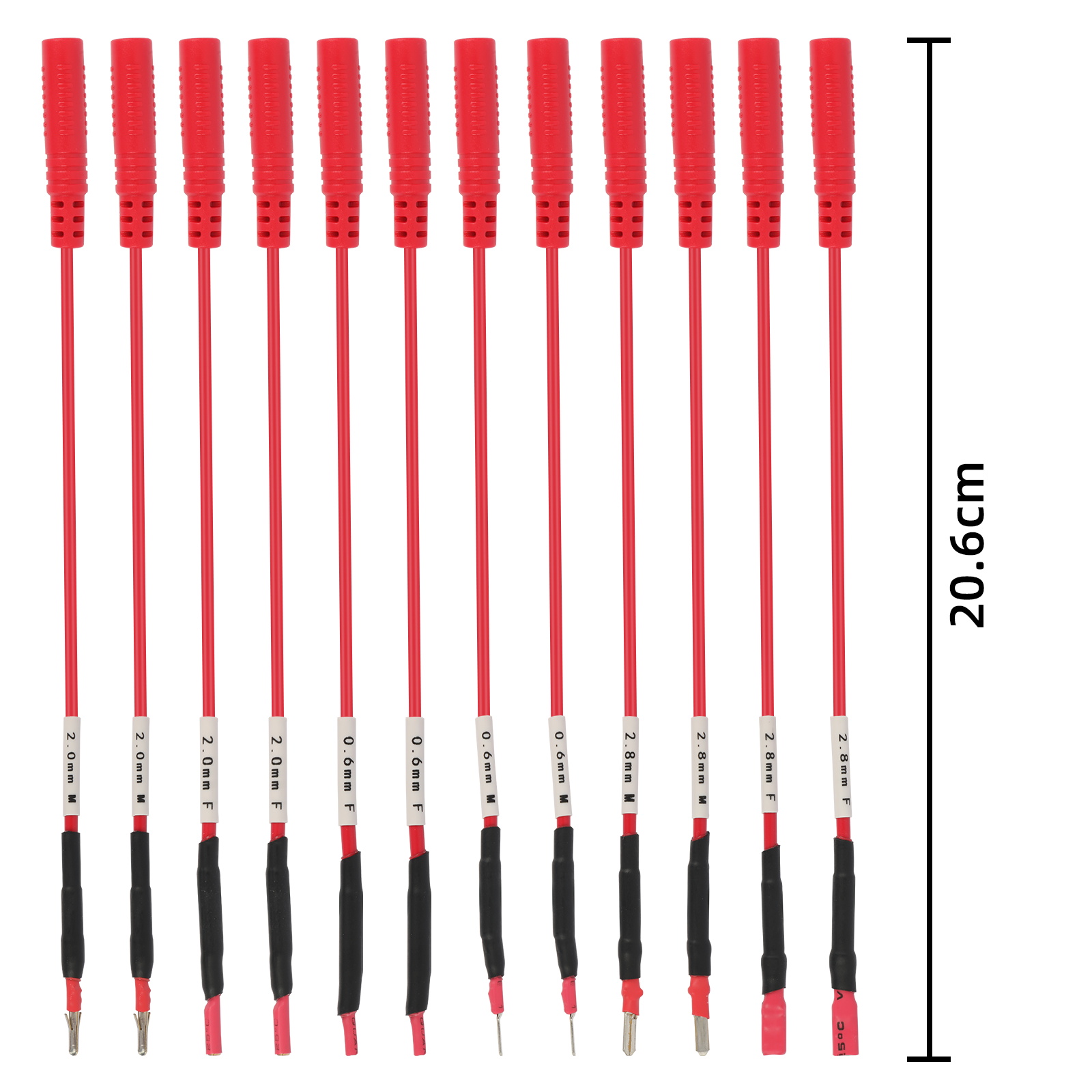 AUTOOL 68PCS red jumper wires 20.6 cm with multiple terminal sizes
