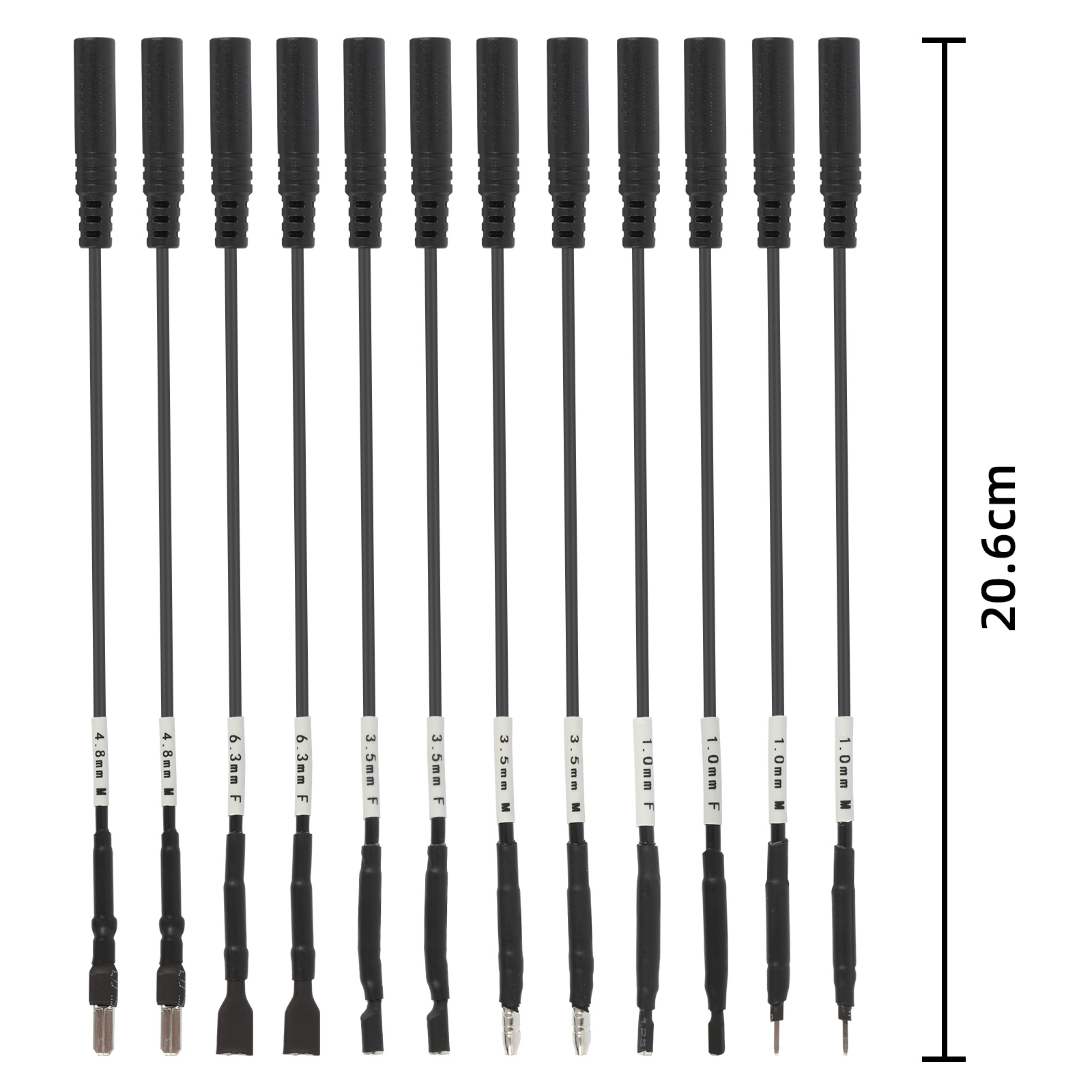 AUTOOL 68PCS black jumper wires 20.6 cm with multiple terminal sizes