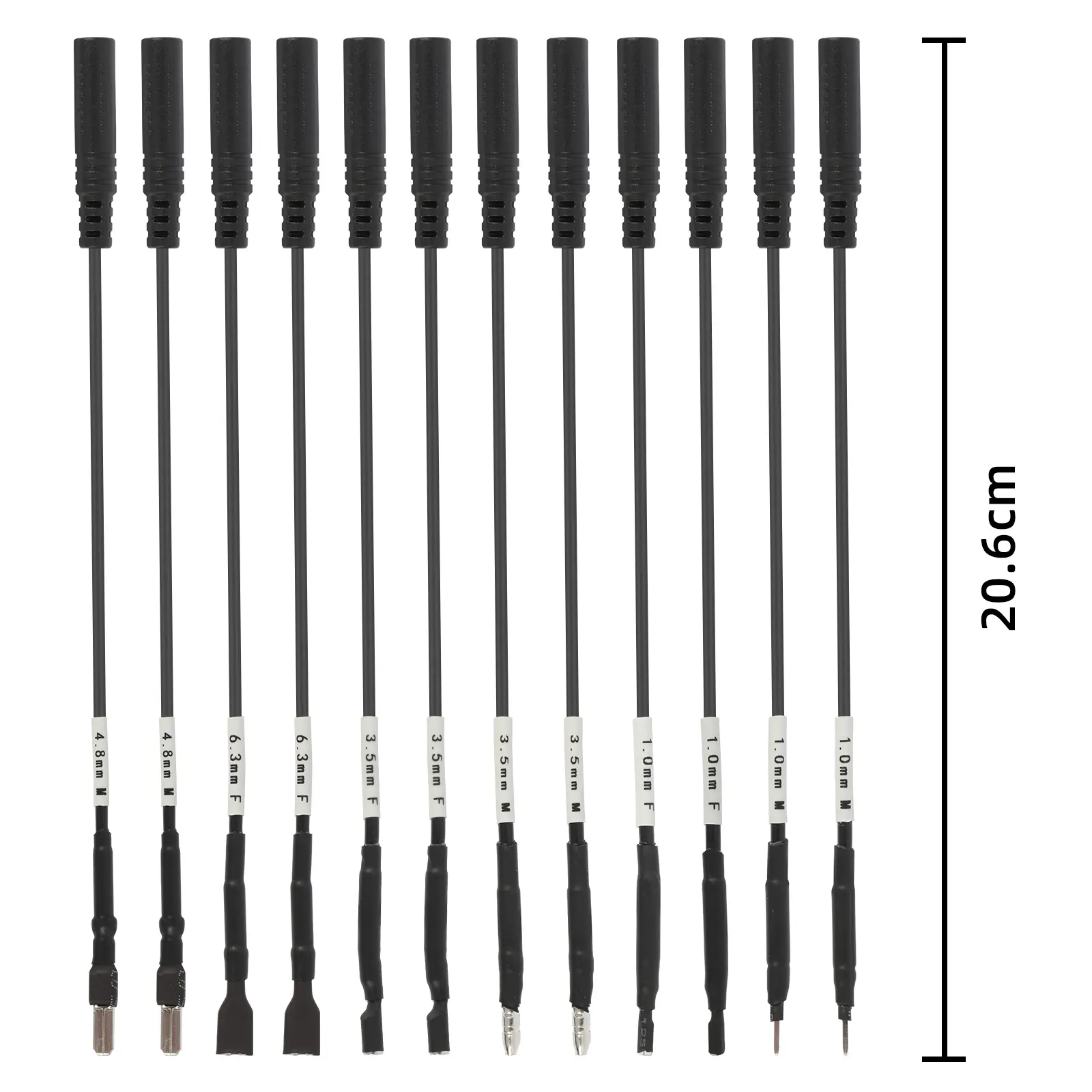 AUTOOL 68PCS black jumper wires 20.6 cm with multiple terminal sizes