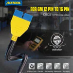 AUTOOL GM 12-Pin to 16-Pin 41cm OBD2 Adapter Cable